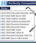 Two black rear disc brake pad wear sensors with wiring harness for GM Silverado/Sierra, Escalade, Tahoe, Suburban, Yukon
