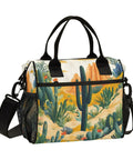Insulated Lunch Bag With Adjustable Shoulder Strap, Tropical Summer Desert Cactus Print Cooler Tote For Work Office Picnics Travel, Large 12L Capacity