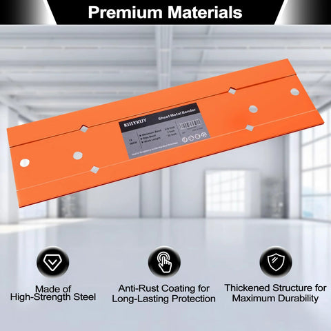 Sheet Metal Bender Hand Seamer For HVAC Ductwork Roofing And Metal Panels Ideal For Pros And DIYers 12 18 Or 24 Inch Lengths With Three Eighths Or One Inch Fold Depth Heavy Duty Steel Brake In High Visibility Orange By Kbiykuy.
