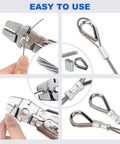 Heavy Duty Wire Rope Crimping Tool Kit For 2.0mm Cable With Aluminum Ferrule Sleeves showcasing various components in use