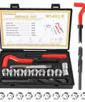 Pro Grade 15 Pcs M14x1.5 Thread Repair Inserts Kit With Spiral Drill Tap Wrench And Tools, Stainless Steel Helicoil Style Repair Kit