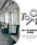 Ten Piece Carriage Bolt And Nut Hardware Kit With 304 Stainless Steel Washers For Equipment And Carriages, product display