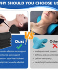 Neck And Shoulder Relaxer Cervical Traction Pillow For At Home Spine Alignment And Neck Pain Relief Neck Stretcher Device With Massager Block For Gentle Cervical Traction And Posture Support, EVA foam, 4-height design