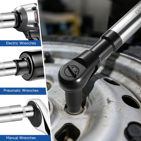 Pro Grade Half Inch Offset Extension Wrench For Impact Tools And Tight Spaces in use with electric pneumatic manual wrenches
