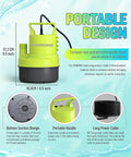 Heavy Boss Level 1HP Submersible Sump Pump with portable design, 21.3 cm height, and 16 FT power cord.