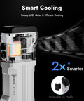 X1Pro Rechargeable Flashlight With Beast 12300 Lumens, showing smart cooling feature with clear view of internal components