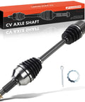 Image of CV Axle Shaft Assembly Front Left Driver Side For Altima 2007-2013 2.5L Auto CVT, Sentra 2007-2012 Auto CVT, Rogue 2008-2013 FWD, Rogue Select 2014-2015 FWD Replacement with packaging and components.