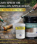 Heavy Duty Wet Look Paver Sealer For Concrete And Brick Blocks with Tru Grip application tools on brick surface.