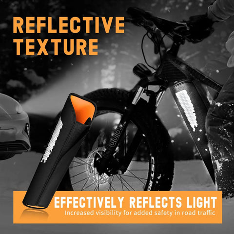 Winter Ready E Bike Battery Cover Neoprene Large Size For Fat Tire Ebikes With Light Reflective Safety Waterproof And Dustproof Shield That Extends Battery Life And Keeps Your Battery Juiced Up In Cold Rides