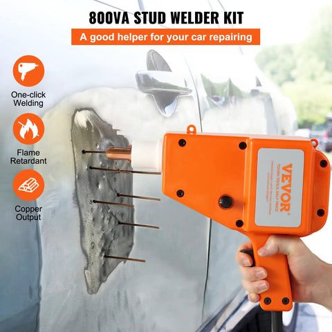All In One Stud Welder Kit For Auto Body Repair Dope Power 5500 Weld 800VA Spot Welder 110V in use on car dent