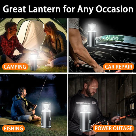2-In-1 Camping Lantern And 15 Piece Tool Kit For Outdoors And Survival Gear in use for camping, car repair, fishing, power outage