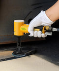 Right Angle Air Die Grinder Kit With One Quarter Inch And One Eighth Inch Collets, Two Inch Quick Change Roll Lock Sanding Discs in action.