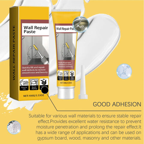Fast Dry Wall Repair Paste 100g For Patching Holes And Cracks, Drywall Filler Putty For Ceilings And Walls, Easy Sanding And Smooth Finish For Living Rooms, Bedrooms, Kitchens, Bathrooms, Balconies, Basements, And Garages