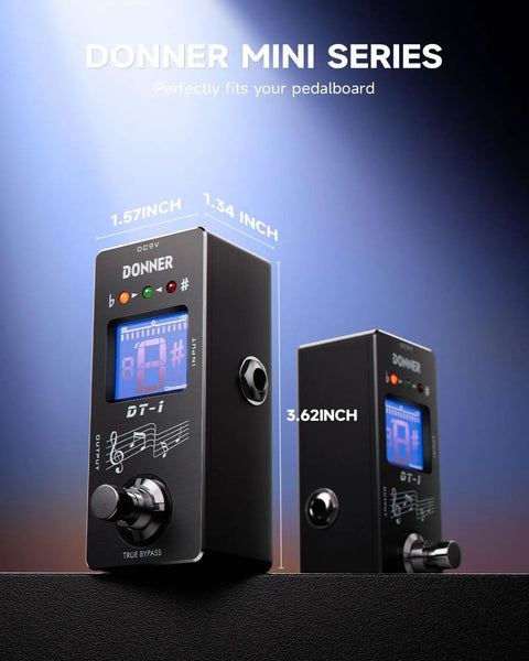 Chromatic Guitar Tuner Pedal DT1 With Pitch Indicator For Electric Guitar And Bass True Bypass Wide Range A0 To C8