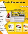 R Line Version 5.0 6S LiPo Battery 22.2V 150C 1800mAh With XT60 Plug For RC, detailed specifications illustration