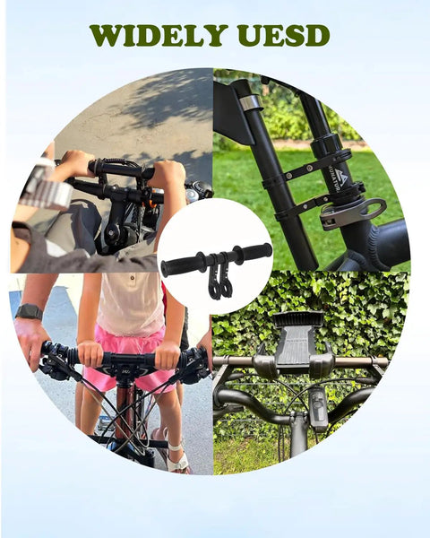 2-In-1 Kids Bike Handlebar Extender for Mountain Bikes and BMX, quick mount bar extension displayed on various bike handlebars