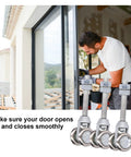 3 Pieces Track Roller Wheels For Sliding Doors With Steel Dual Wheel Trolley Roller For Rail Door Suspension Ideal For Glass Sliding Doors 35mm Diameter Durable Iron Material High Hardness And Wear Resistant For All Door Types