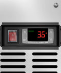 Digital control panel and temperature display of Top Shelf 82 Inch Commercial Deli Case And Meat Display Refrigerator.