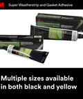 Black Weatherstrip And Gasket Adhesive 5 Fl Oz 1 Per Pack tubes and boxes in black and yellow