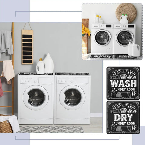 2 Pack Black Washer And Dryer Top Covers Non Slip Dustproof Pads 26.5 Inch on laundry appliances with decorative design
