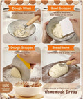 All In One Sourdough Starter Kit For Beginners With No Fuss Easy To Clean Tools Including Round 9 Inch Proofing Basket and Dough Tools