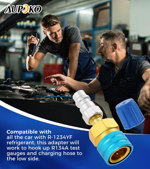 R1234YF To R134A Low Side Quick Coupler For Car AC Charging With R12 To R134A Hose Adapter Fitting Aluminum Build