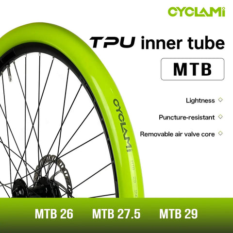 2 Pack 29 Inch TPU Bike Inner Tubes Ultralight For Mountain Biking Hella Durable And Ready For Rough Trails Compatible With 29x1.9 To 29x2.5 Tires Presta Valve 45mm Removable Nozzle Core Easy Install