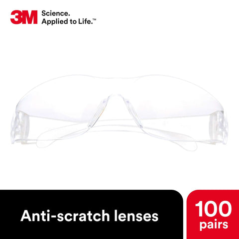 Budget Friendly Safety Glasses Pack Of 100 For Unisex Use, Lightweight Wraparound Eye Protection With Clear Lenses, ANSI Z87 High Impact
