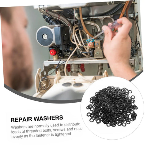 500-Piece Spring Wave Washer Kit For Screws And Bolts, Pro-Grade Steel Wave Washers Prevent Loosening, Reduce Friction, Smooth Surface For Auto, Home, And Shop DIY Projects, black wave washers