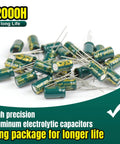 Dope 925Pcs Electrolytic Capacitors Kit With 36 Values In A Clear Plastic Case, featuring high precision aluminum capacitors