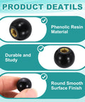 4 Piece Threaded Ball Knobs Set M6 X 20mm Phenolic Plastic Pro Grade Ball Handles details of material, surface, and durability