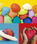 Forty Two Pack Bulk Mini Modeling Compound Cans For Creative Kids And Rad Little Legends Hella Cool Classroom Prizes Party Favors Back To School Sick Stash Non Toxic Craft Supply Age 2 Plus Vibrant Colors featuring vibrant colored clays on a bright background.