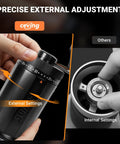 External setting of 60g Large Capacity Manual Coffee Grinder With 40 Adjustable Settings, Stainless Steel Burrs, close-up view