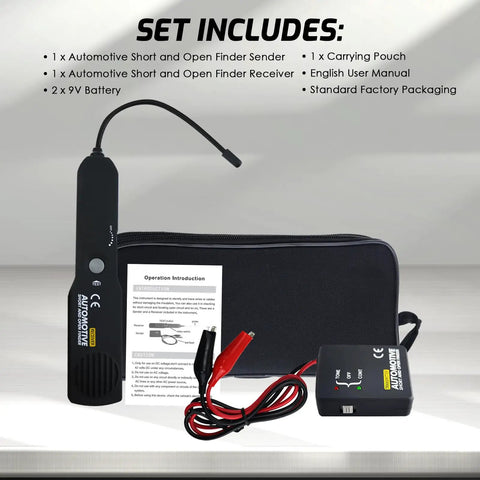 Easy To Use Automotive Circuit Tester For Quick Open And Short Circuit Checks Car Wire Tracer And Fault Finder Electrical Detector Probe DC Six To Forty Two Volts Handy Car Diagnostic Tool with carrying pouch and accessories