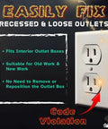 Three-Quarters Inch Single Gang Outlet Box Extenders Pack Of Five, UL Listed with flush mount electrical box risers showing outlet fix