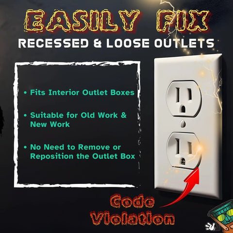 Image showing One Quarter Inch Single Gang Outlet Box Extenders Pack Of Three UL Listed Electrical Box Extenders for flush alignment.