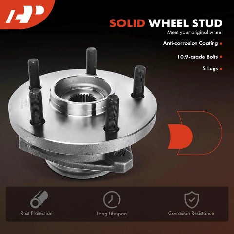 Front Wheel Bearing And Hub Assembly For Jeep Grand Cherokee 1999 2004 Five Lug Compatible With Ball Bearing, close-up view