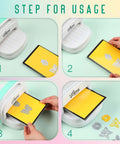 Step-by-step use of Must Have Die Cutting Magnetic Shim Mat Set 6x9 Inch with Card Size Grids and Two Acrylic Cutting Plates for crafting.