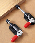 Beefy Toggle Clamp Cast Iron Push Pull Clamp With Plastic Handle Adjustable Fixed Clamp in use on wooden surface