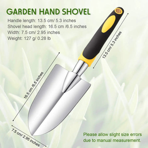 Two Pack Garden Trowel Hand Shovel Set With Soft Rubberized Non Slip Handle Aluminum Alloy Potting Shovel For Digging And Planting