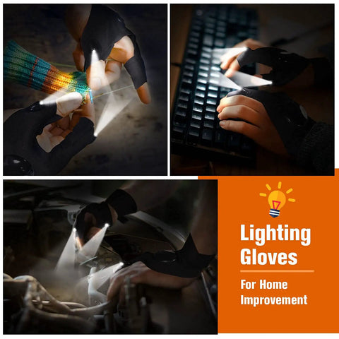 LED Flashlight Gloves Hands Free Light For Repairing Fishing Camping And Night Work Perfect Gift For Dad Husband Boyfriend
