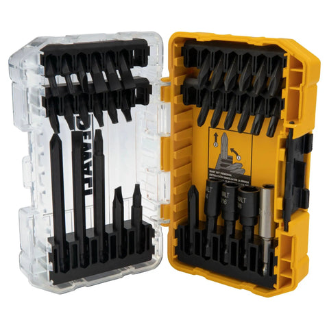Impact Driver And Screwdriver Bit Set 34 Piece With Connectable Accessory Storage System Pro Grade Bit Bar open case