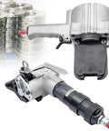 Heavy Duty Pneumatic Steel Strapping Machine Tool 19mm Metal Sealer Tensioner And Cutter close up view with tensioner and sealer.