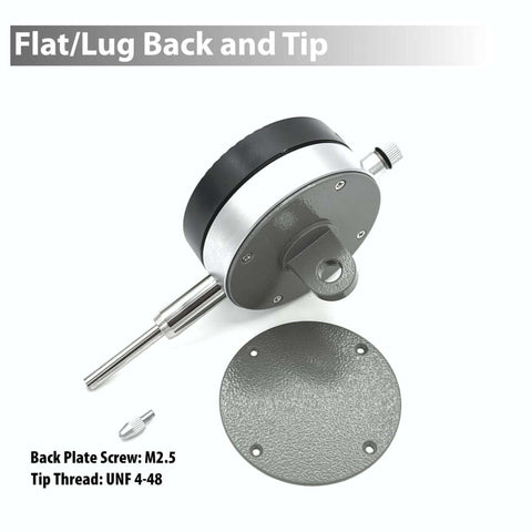 Digital Indicator With Dual Inch And Metric Conversion, 0 To 1 Inch Range, 25.4 Mm Readout, with flat lug back and tip