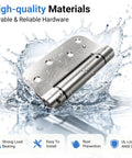 Heavy Duty 4 Inch Satin Nickel Self Closing Door Hinges Featuring Tough As Nails Adjustable Tension and Knockout Auto Close Action in water splash