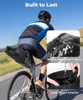 Cyclist using Detachable Bike Seat Bag With Removable Inner Pouch 11 To 13 Liter Waterproof Saddle Pack on road bike