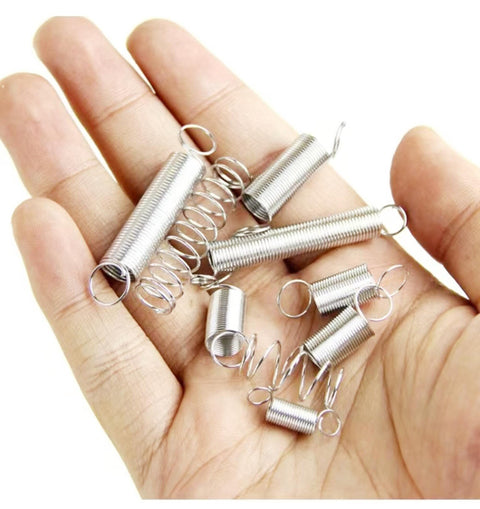Heavy Duty Spring Assortment Kit 200-Piece Zinc Plated Steel Wire Extension Springs Set for Shop and Home Repairs in hand
