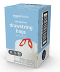 Box of Tall Kitchen Drawstring Trash Bags With Fresh Scent, 13 Gallon, 45 Count, Heavy Duty 0.9 Mil Strength for Daily Use.