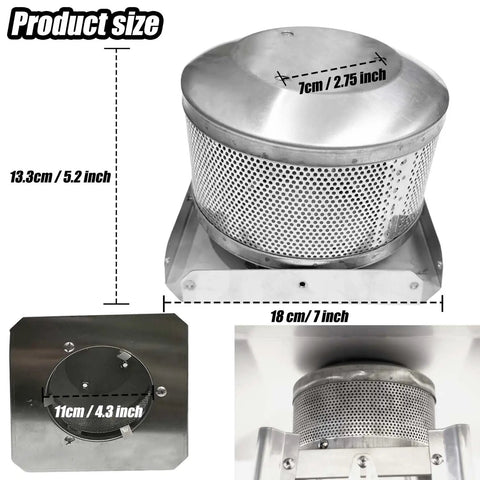 Plug And Play 4 Sided Pyramid Patio Heater Emitter Screen And Base Replacement Kit For Glass Tube Propane Heaters 7 Inch Diameter Emitter Screen, 5.2 Inch Tall, Includes 3 Mounting Holes For Reflector, Burning Net And Base