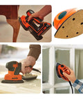 Top Tier 20 Piece Mouse Sandpaper Set With 40 Grit Hook And Loop Velcro Backing For Orbital Sander Coarse Polishing Dust Efficient Design Keeps Workspace Clean And Boosts Speed in use on furniture and walls.